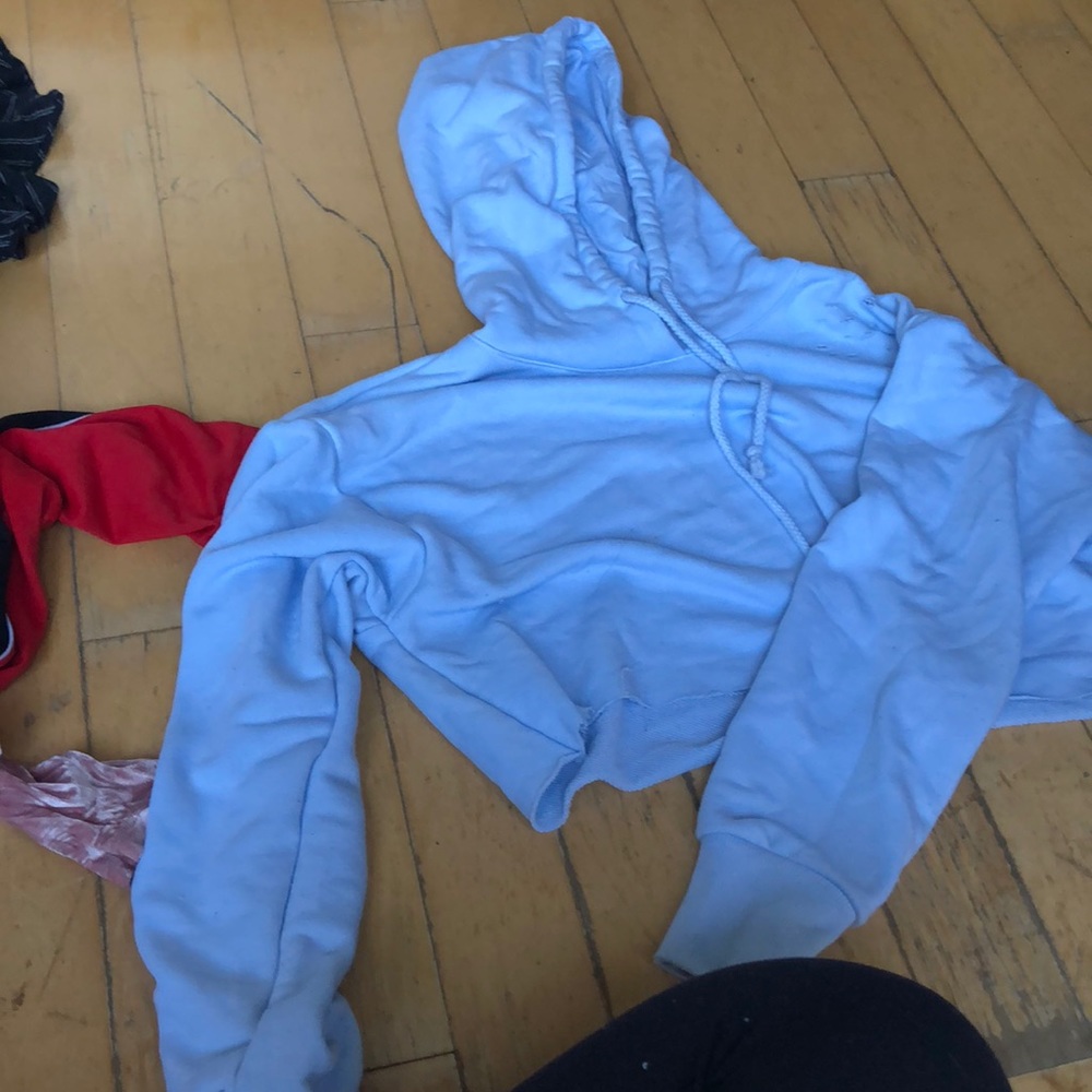 baby blue cropped hoodie